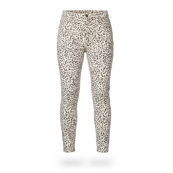 Banana Republic Premium Denim High Rise Skinny Beige Leopard Pants Jeans 26 NWT - Picture 2 of 8
